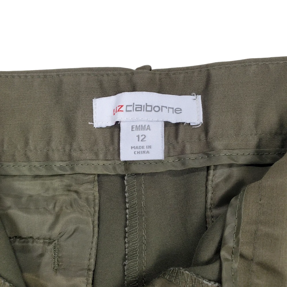 Liz Claiborne Emma Straight Leg Ankle Length Green Womens Dress Pants Size 12